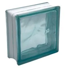 Basic glass block CLOUD TURQUOISE.