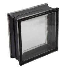 Design glass block FULL VIEW, REFLECTIVE BLACK.