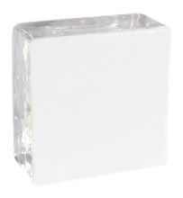 Crystal Collection Classic clear glass brick with one-sided satin finish.