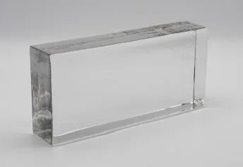 Crystal Collection Classic clear glass brick, 24.6 by 11.6 by 5.3 centimetres.