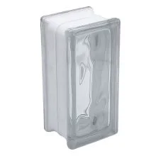 Basic Cloud half-format glass block in clear glass.