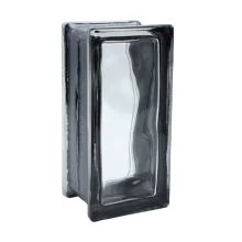 Design glass block Cloud Reflex BLACK, half format.