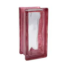 Design glass block Cloud Reflex RUBY, half format.