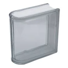 Fully transparent clear end block for glass brick walls.