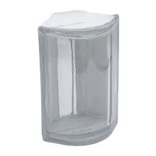 Fully transparent clear shaped corner block.