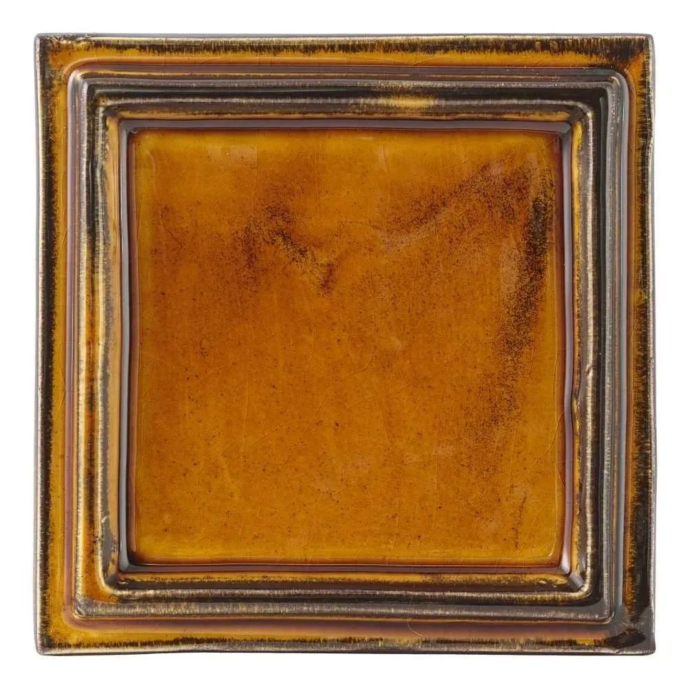 Handmade ceramic tiles — Amber square ceramic tile 4c3e6.