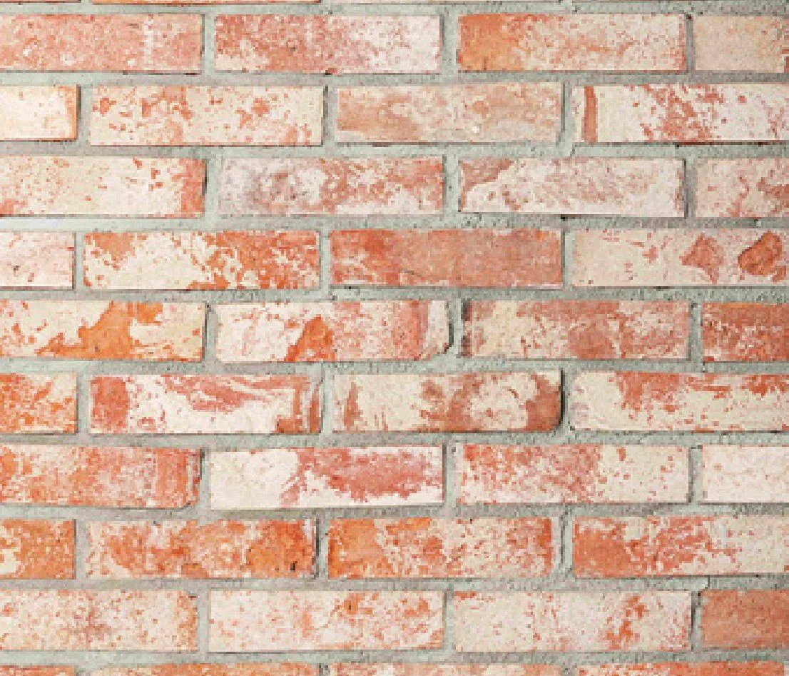 CALIBRATED RED reclaimed brick wall texture.