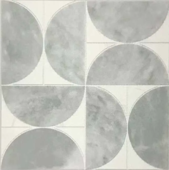 WKD-SD004 grey stone water jet mosaic with a repeating circular geometry.