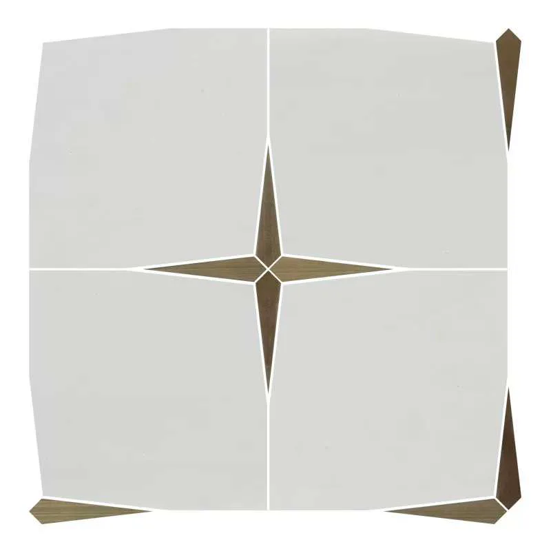 WKD-SD008 pale stone water jet mosaic with a simple four-point metallic star.