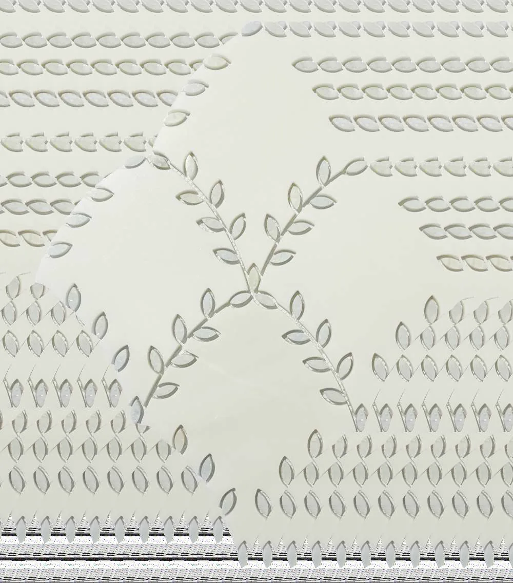 WKD-SD013-1 pale stone water jet mosaic with a leaf garland and open medallion pattern.