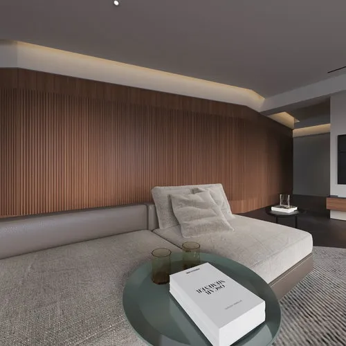 BAIJAX project reference featuring WPC wall panels: 大平层客厅.